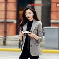 Herfst brits stijl werk pak jassen vrouwen lente koreaanse mode zakelijke kantoor dame blazer vrouwelijke casual wollen jas