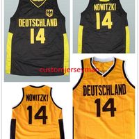 Nikivip Deutschland Duitsland-team Dirk #14 Nowitzki Jersey Throwback Mens gestikte jerseys retro op maat gemaakte maat S-5XL