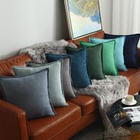 Cuscino/cuscino decorativo cuscino in pelle scamosciata solida cuscino blu grigio arancione arancione casa decorativa custodia decorativa 45x45cm/30x50cm/60x60cmcushion/
