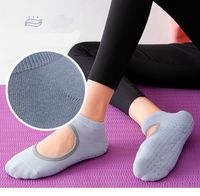 Kavrama Anti-Skid Pilates Barre Egzersiz Kiremit Ahşap Zeminler Terlik çorapları olan kadınlar için kaymayan yoga çorapları