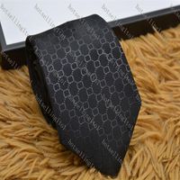 Men's Letter Tie Silk Necktie black blue Jacquard Party Wedding Business Woven Fashion Design with box G898213K