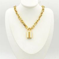 Lås guldhänge herr designer halsband rostfritt stål avancerade smyckesdesigners kvinnor anpassad tjock kedja charm silver kuban 2590