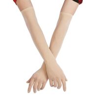 Tiaobug Sommer Frauen nahtlose lange Handschuhe dehnbarer Finger durch bloße Mesh sexy Handschuhe für Sonnenschutz Accessoires302z