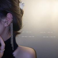 Dangle Chandelier PCs Fashion Moon Pearl Brincos geométricos de borla coreana Long Glod for Women Tiktok Jewelry
