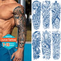 Large Full Arm Sleeve Tattoo Dragon Mechanical Waterproof Temporary Tatoo Sticker Juice Ink Lasting Men Women Body Art Tatto