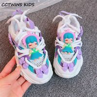 キッズスニーカー夏秋の女の子ファッションカジュアルスポーツランニングトレーナーかわいい漫画通気性の柔らかい唯一の赤ん坊の靴下靴220418