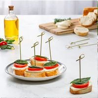 Toothpicks Bamboo Knot Picks Bar Tools 4.7 Inch Appetizer Sandwich Cocktail Drinks Skewer Toothpick HH22-166