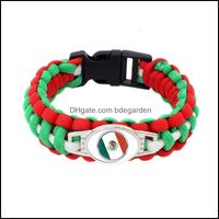 Mexico Flag Paracord Survival Outdoor Cam Bracelets for Women Men Girls Friendship Corde 550 7 Bracelet Jewelry Drop Livrot 2021