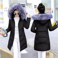 Women's Down & Parkas Plus Size 6XL 7XL Middle Aged Winter Jacket Women Hooded Fur Collar Parka Long Womens Cotton Coat Warm 270F