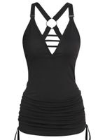 Tanks de mujer Camis anillo Cinched Tip Tank Toqule Women Solid Black Maneveless Topwoods