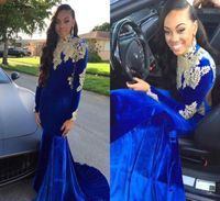 Party Dresses South African Black Girls Prom 2022 Long Sleeves Appliques Pageant Holidays Graduation Wear Formal Evening Gowns