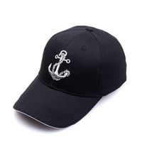 Erkekler için Siyah Kapak Denizci Şapkası Beyzbol Kapakları Moda Ankrajı İşlemeli Pamuk Kadın Dış Mekan Sport Sıradan Snap Geri Hiphop Sunhats 220706