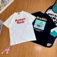 İnsan Yapımı T Shirt Ön Mektup Baskı ve Kuru Alls Karikatür Ördek Baskı Arkasında Erkekler Kadınlar İnsan Yapımı Tshirt AA220324