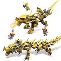 2in1 Ninja Golden Dragon blockiert zwei Styles Dragon Model Fit Legoness Bausteine ​​Die Ninja -Spielzeuge für Kinder Geschenke2450