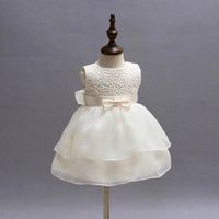 2022 Nuova Arrivo Girl's Dress Wedding Flower Girl Dress Princess Girls di un anno per una gamma di gonna in pizzo per bambini di età inferiore a 80 cm in fabbrica di abbigliamento di vendita diretta