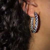 Sparking bling cz Huggie hoop earring for women icedd out bling 5A cubic zirconia cz hoop jewelry2522