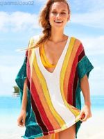 New Arrivals Sexy Beach Cover Up Striped Crochet Robe De Pla...