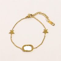 18K Gold Plated Fashion Star Brand Letter Chain Bracelet Luxurys Jewerly Designer Design Womens Gift Simple Stainless Steel Charm 259Z
