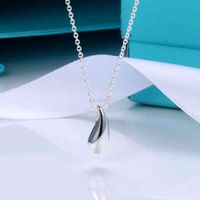 Collar femenino colgante de lágrima S925 Collar de plata esterlina Collar de diseño de lujo Día de San Valentín Regalo G220725