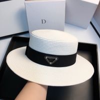 2022 럭셔리 브랜드 인버트 삼각형 대형 챙다 림 레이디 밀 여성 플로피 솜브러 로스 데 파자 도매 선교 모자 자연 밀짚 모자