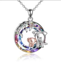 Colliers pendents mode fleurs cristallines crémation cendre urn coeur pendentif collier métal les femmes peuvent ouvrir des cadeaux de bijoux