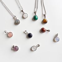 Chains Ruifan Moonstone Agate Tigereye Amethyst Crystal Stone 925 Sterling Silver Pendant & Necklaces For Girls Women Jewelry YNC113