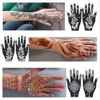Whole-New 1Pcs India Henna Temporary Tattoo Stencils For Hand Leg Arm Feet Body Art Template Body Decal For Wedding NB137 203q