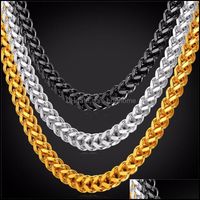 Ketten Halsketten Anhänger Juwelierkette Kette Halskette Edelstahl Gold/Schwarz Farbglied Großhandel Hippie N2601 432 Q2 Drop Deli