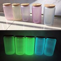 Оптовая сублимация 16 унций масоны стеклянная чашка ультрафиолетового цвета смены пустопоряды