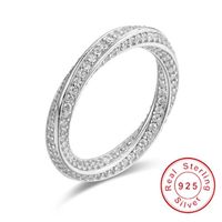Anello eternità reale di lusso pietra piena piena piena 925 sterling women anelli nuziali anelli di fidanzamento di gioielli di gioielli 5-10 regalo3145