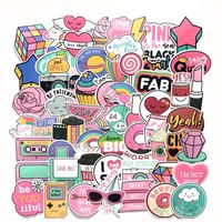 Cute Pink Car Stickers Aesthetic Trendy Sticker Laptop Water Bottle Phone Pad Guitar Bike Luggage Decals for Kids Girls Teens Gift2824