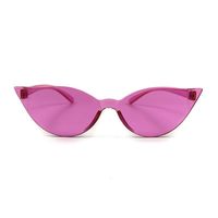 Sunglasses Pink One Piece Cat Eye Lens Women Transparent Plastic Glasses Style Sun Female Clear Candy Color LadySunglasses