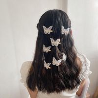 Acessórios para cabelos Double Butterfly Girls Cutuct Duckbill Clip White Lace Fairy Girl Side Side Fashion Red Red Fresh Kid