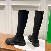 2022 new below knee boots thick soles thin high boots female...