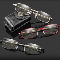 Óculos de sol Homens mulheres lê copas de leitura Pochrômica Multifocal Metal Frame Presbyopic With Caso 2.5 3.5SungLASSes