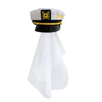 Berets Creative Captain Hat With Bride Shoulder Strap Wedding Po Costume Props Summer Outdoor Women Navy Style Caps T8DEBerets