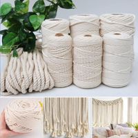 Garn 50-200m 1/2/3/4/5/6mm Makrame-Seil Twisted String Cotton Cord Natural Craft für DIY-Handwerk Stricken Hochzeitsdekyarn