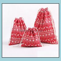 Otros suministros para la fiesta de eventos Jardín para el hogar 3pcs/Lot Christmas Gift Bag Bag Storage Cot Dhrus