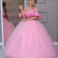 Girl's Dresses Off Shoulder Flower Girls Princess Wedding Kid Birthday Ball Gowns Novia Do 2022 Custom MadeGirl's