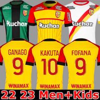 Maillots RC Lens Soccer Jerseys 21 22 23 Kakuta Ganago Sotoca Fofana Fofana Frankowski Doucoure Kalimuendo 2022 2023 Football Shirts Men Kids Kits Edition Black