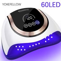 60LED Gel UV LED Nail Lamp Manicure Nail Light Nail Dryer With Motion Sensor Touch switch 4 Timer Mode for Gel Nails Polish 220628