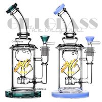 10 inches Dab Rig Freezable Recycler oil rigs Big Glass bong...