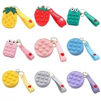Fidget oyuncak çantası itme kabarcık silikon karikatür meyve bebek sikke çanta anahtar kolye çocuk hediye