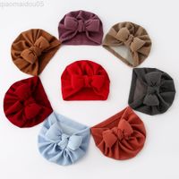 15 PCs/Party Faux Cashmere Hut Baby Button Bow Girls Tüll Band Baby Soft warmes Kopf Wrap
