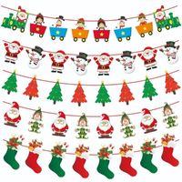 Christmas Decorations 3m Banners Paper Hanging Flags Santa Claus Snowman Deer Xmas Tree Bunting Garland Merry For HomeChristmas