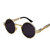 Óculos de sol Jóias de jóias metal de luxo unissex redondo steampunk steampunk