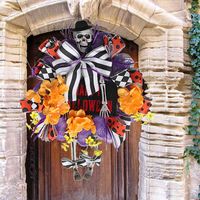 Crâne de crâne de la récolte d'automne durable décor décor d'Halloween décorations de porte d'Halloween couronne avec citrouille pour la maison J220708