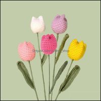 Novelty Items Home Decor Garden Finished Manual Tip Bouquet Wool Crochet Knitting Fake Flowers Give Girlfriends And Mothers Day Gifts Drop