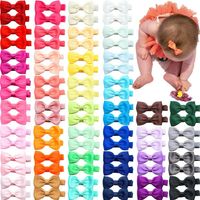 80 Pieces Baby Hair Clips 2 inches Hair Bows Fully wrapped alligator Clips for Infant and Baby Girls 40 Colors in Pairs236M