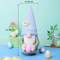 Paskalya Bunny Gnome Peluş Bebekler Dekorasyon-12.59 inç El Yapımı İsveç Tomte Bahar Bebek - Çocuklar Kadınlar / Erkekler için Sevimli Easguly